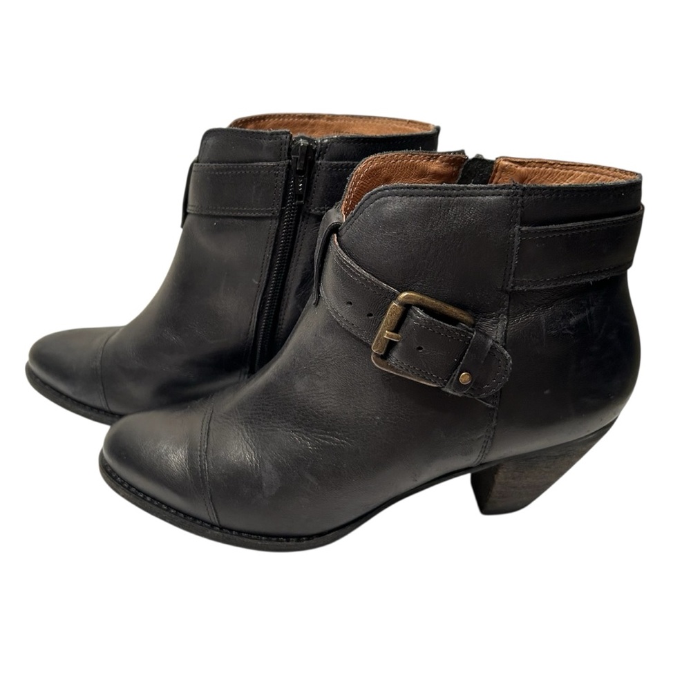 Black Leather Ankle Boots Size 8